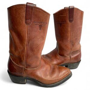 Mason Vintage Leather Embroidered Western Cowboy Boots Biker Work Men's 8.5 D